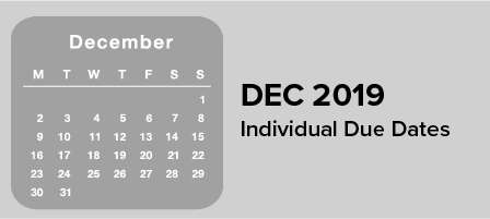 December 2019 Individual Due Dates