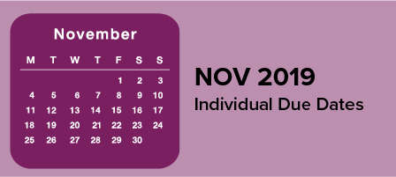 November 2019 Individual Due Dates