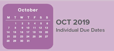 October 2019 Individual Due Dates