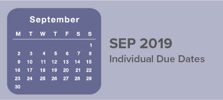 September 2019 Individual Due Dates