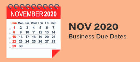 November 2020 Business Due Dates