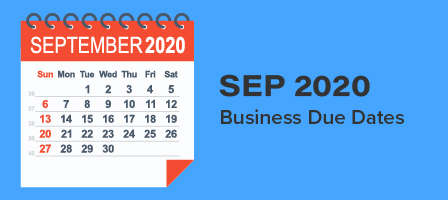 September 2020 Business Due Dates