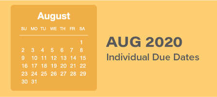 August 2020 Individual Due Dates