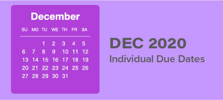 December 2020 Individual Due Dates