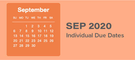 September 2020 Individual Due Dates