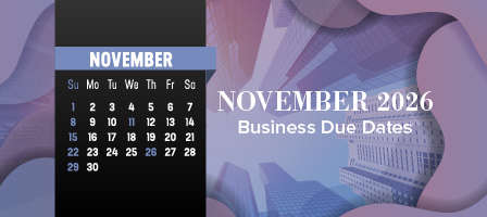 November 2026 Business Due Dates
