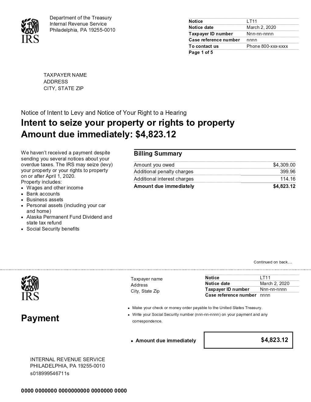 IRS Just Sent Me an Intent to Seize Your Property or Rights to Property (IRS Letter 11) – What Should I Do?