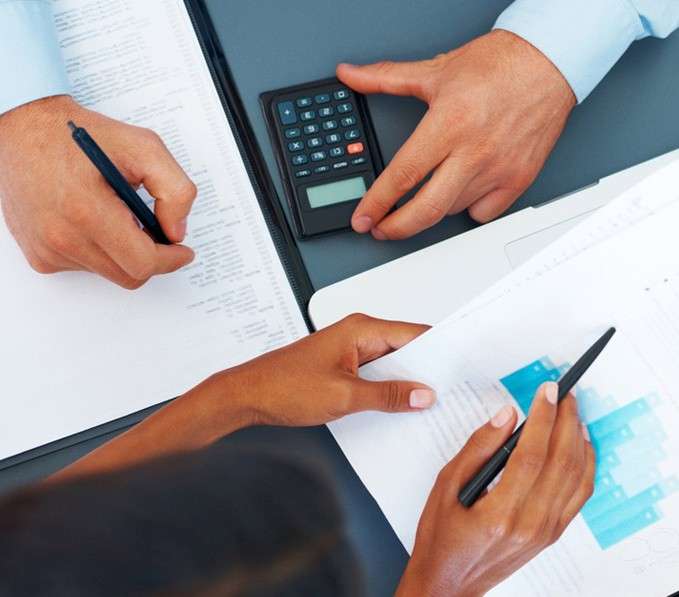 Professional working on payroll