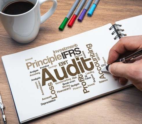 Financial documents being reviewed